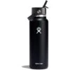 Hydro Flask 32 Oz Wide Mouth Isoleerfles + Flex Straw Dop - 946 Ml - Zwart -Sporten Buiten hydro flask 32oz wide mouth insulated bottle flex straw cap 946ml black 1 1443329